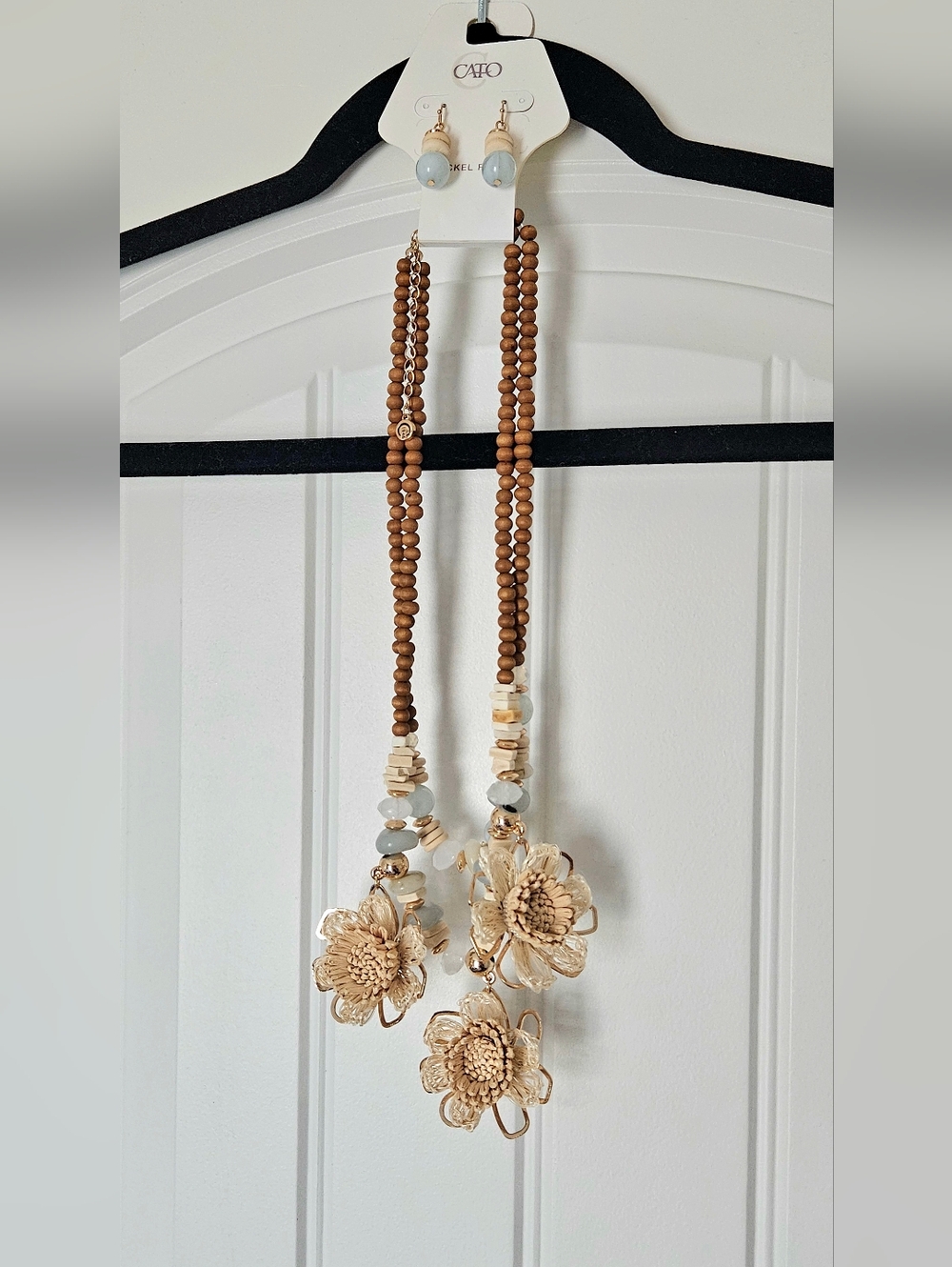 Floral Gold Necklace Earring 3-Piece Set, NWT, Nickel Free